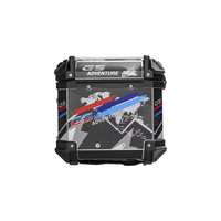Boîte à bagages universelle en acier inoxydable blanc et noir de 45 L, verrouillable, boîte à bagages arrière, boîte à bagages pour moto, top case pour moto