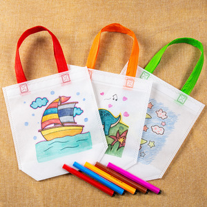 Sac en tissu non tissé Xinsen à colorier, sac fourre-tout pour enfants, activité de dessin et de peinture DIY pour enfants - Product Image 3
