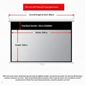 <span class=keywords><strong>Écran</strong></span>s de projection motorisés rétractables Qianchu Matte White Matt White de 135 pouces 16:9 avec commande vocale à distance et design à levage automatique - Product Image 6