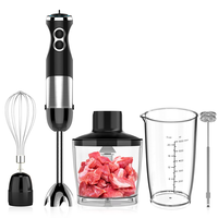 Mixeur Plongeant Électrique 4-en-1 avec Hachoir, Sans BPA, Vitesse Variable, pour Cuisine Domestique et Hôtelière