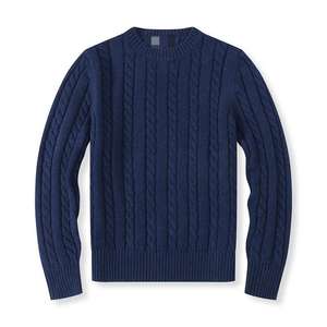 Nuovo Pullover da <span class=keywords><strong>Uomo</strong></span> Invernale in Cotone Lavorato a Trecce con Logo Personalizzato, Girocollo e Vestibilità Aderente Stile Old Money - Product Image 6