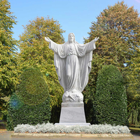 Statue de Jésus-Christ Rédempteur en marbre blanc grandeur nature, sculpture religieuse célèbre en pierre naturelle pour église extérieure