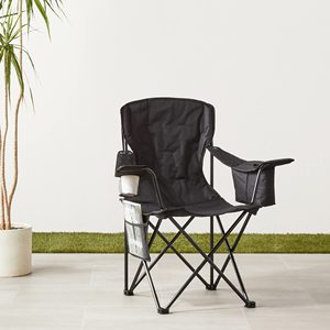 Outdoor <b>Lounge</b> Folding <b>Chair</b> Portable Picnic BBQ Garden Beach <b>Chair</b> Iron Metal Camping with Cup Holder - Product Image 2
