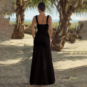 White Long Dress <b>Spaghetti</b> <b>Strap</b> Backless Slit Maxi Evening Dress for Women - Product Image 4