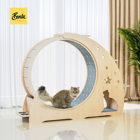 Mainan Treadmill Roda Kucing Miaolin Garden, Roller Olahraga Senyap, Bingkai Panjat Kayu Solid, Rak Tempat Tidur Kucing