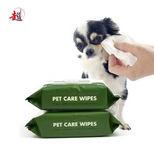 100 pièces luxe écologique biodégradable chat lingettes humides pour les doigts Logo personnalisé coton biologique Polyester grand sac d'emballage pour chien - Product Image 5