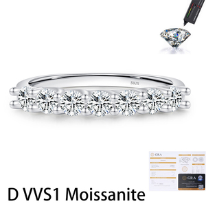 Bague pour femme en argent sterling S925 plaqué rhodium, moissanite taille brillant sertie à griffes, certifiée CMA, style minimaliste, mariage - Product Image 1