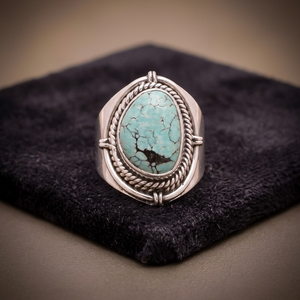 Turquoise Stone 925 Sterling <b>Silver</b> <b>Ring</b> <b>Men's</b> Women's Vintage Bezel Setting Gemstone Jewelry Everyday Wear Unisex - Product Image 3