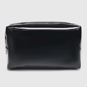 Parlak Rugan Makyaj Düzenleyici Çantası Su Geçirmez Kozmetik Çantası Siyah/Pembe/Bordo Özel Logo Desteği - Product Image 3