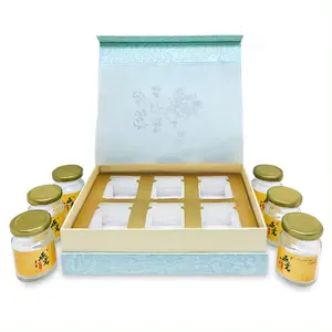豪华设计结婚礼品盒食品容器磁性翻盖盒定制客户自己的标志蜜罐包装刚性盒