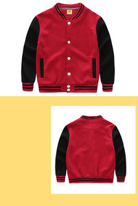 Jersey de béisbol bordado con bloqueo de Color de 400g para niños, chaqueta universitaria con botones y cuello levantado con logotipo frontal - Product Image 6