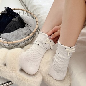 Calcetines de algodón elásticos con lazo y puño enrollado de color liso con lunares, estilo <span class=keywords><strong>Huf</strong></span> apilado para mujer, 2026 CE - Product Image 5