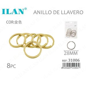 Portachiavi Ilan 28mm Colore Oro 8 Pezzi - Product Image 3