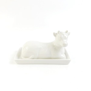 Porcelana de cerámica blanca personalizada, plato de mantequilla con cubiertas - Product Image 2