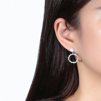 Mode gros grand cercle creux goujon solide grand cerceau rond boucle d'oreille 925 en argent Sterling femmes boucles d'oreilles créoles