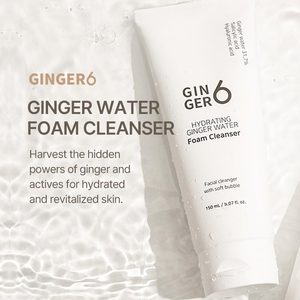 Vegan GINGER6 Hydrating <b>Facial</b> <b>Cleanser</b> Ginger Water Foam Deep Cleansing for Acne Skin Hyaluronic Acid Glycerin Ingredients Acne - Product Image 4