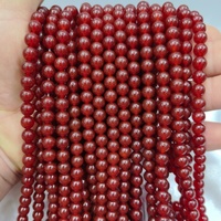 Perles rondes en agate rouge naturelle de 4 mm, 6 mm, 8 mm, 10 mm, 12 mm, qualité A, pierres de cornaline vibrantes, brins pour la fabrication de bijoux, bricolage