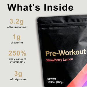 Suplemento Nutricional OEM para Adultos, Aumento de Masa Muscular, Gimnasio, Marca Privada, Venta al por Mayor, Polvo Pre-Entrenamiento Natural Personalizado con Beta-Alanina - Product Image 2