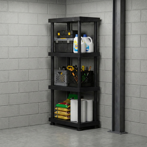 Étagère de rangement en plastique empilable traditionnelle à 3 niveaux avec une construction robuste et durable, facile à installer pour la maison, la cuisine, l'entrepôt - Product Image 5