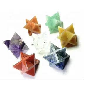 Cristal Merkaba 7 chakra Cor Natural merkaba estrela 8 pontos reiki cura cristais pedras preciosas naturais Atacadista