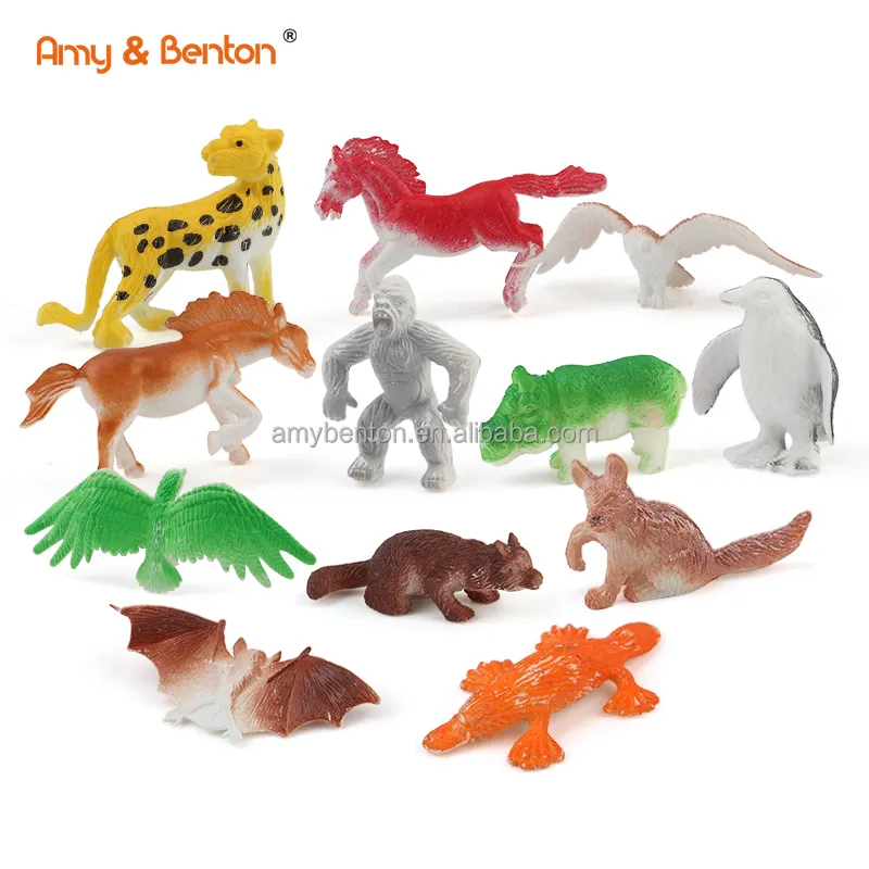 Amy & Benton – ensemble de Mini Figurines d'animaux sauvages, jouets cadeaux animaux, garniture de gâteau pour enfants et tout-petits à vendre