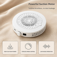 Aspirateur à poussière pour ongles rechargeable de forme ronde, sans balais, puissant, 48 W, aspiration puissante, vitesse de 4000 tr/min, pour salon de manucure