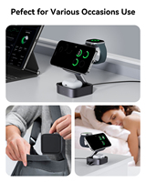Station de charge rapide magnétique pliable 3-en-1 sans fil pour iPhone 17 16 15 Pro Max