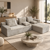 Canapé modulaire sectionnel en velours doux et moelleux, compressé sous vide, idéal pour villa, coin détente, petite salle de réception, salon