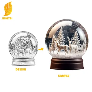 3D Crystal Creative transparent lumino atmosphere light Inside carving Wood Starry Sky Crystal Ball night light