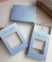 Boîte d'emballage pour ongles en carton avec fenêtre, personnalisée avec logo imprimé de luxe