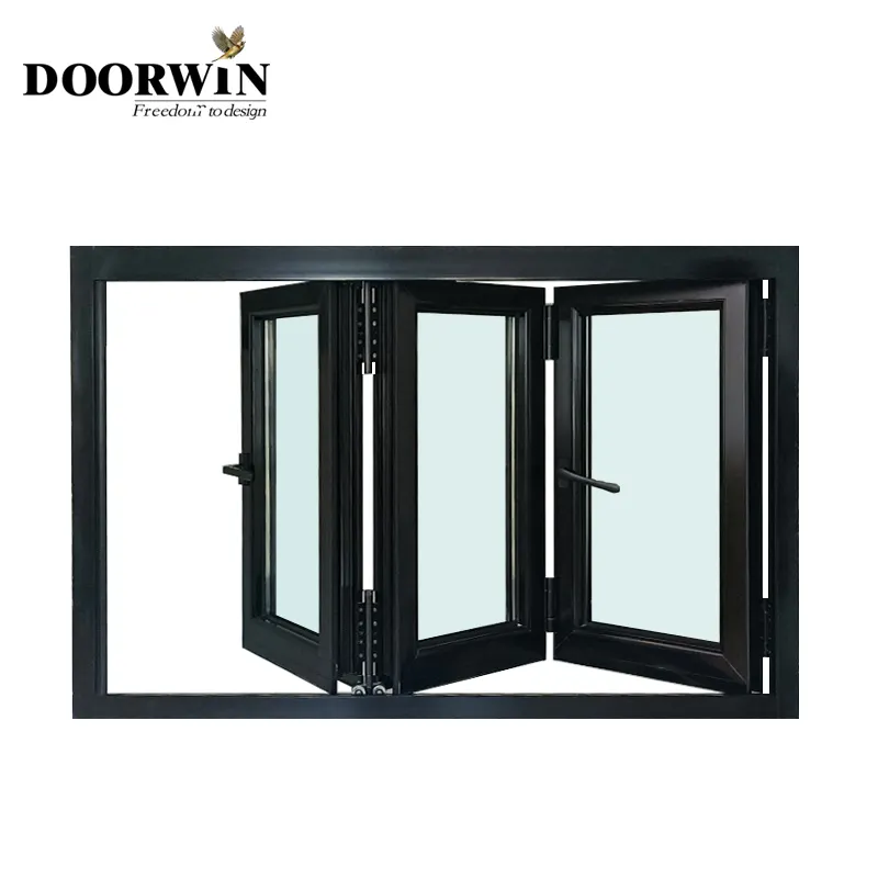 Aluminium Tempered Glass Bi Folding Windows Horizontal Folding Local Window Aluminium Bifold Window