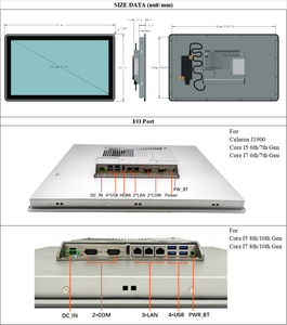PC industriel à écran tactile EVUC, économe en énergie, Celeron J1900, Core I5/i7, SSD SATA, 21,5 pouces, compatible Win 7/8/10/Linux, alimentation CC 9-36V, en stock - Product Image 6