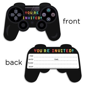 Invitations de fête d'<span class=keywords><strong>anniversaire</strong></span> de jeu vidéo avec des enveloppes-Invitations de remplissage en forme - Product Image 2