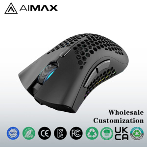 Ratón Inalámbrico Ultraligero para Juegos de 2.4Ghz con Diseño de Panal de Abeja, RGB Recargable, para Diestros, 6 Botones, Carcasa Ergonómica Hueca, para Jugadores Profesionales, OEM - Product Image 1