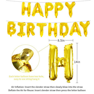 Neues Design Alles Gute zum Geburtstag Brief Latex Ballon 16 Zoll & 12 Zoll Digitaldruck Party Hintergrund Dekoration Set - Product Image 3