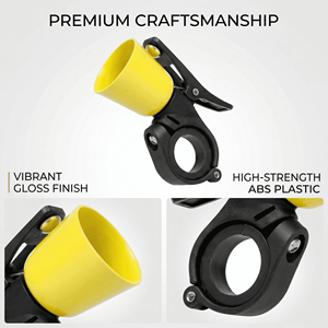 Sonnette de vélo en plastique jaune/bleu/rose pour guidon de 22,2 à 31,8 mm, étanche, pour sports de plein air, cyclisme, vélo de route, VTT - Product Image 6