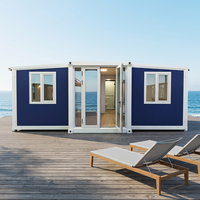 Maison conteneur extensible 20 pieds, mini-maison préfabriquée, vue panoramique, écoénergétique, installation facile pour vie mobile et camping