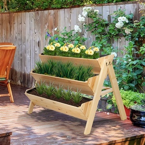 Planteur pour plantes de jardin, lit surélevé à 3 niveaux, avec crochets latéraux et plateau de rangement, fournitures de jardin - Product Image 6