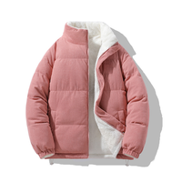 Veste matelassée réversible pour homme, fermeture éclair, doublure en polaire écologique, en velours côtelé, style décontracté