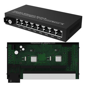 Convertidor de Medios Ethernet de 1000Mbps 1SC a 8RJ45, Transmisor y Receptor de 3KM, Equipo de Fibra Óptica - Product Image 3