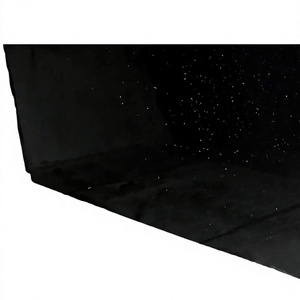 Grandes dalles de granit Galaxy noir à finition antique, comptoirs modernes polis à reflets dorés, haute résistance, pour hôtels, direct usine - Product Image 1