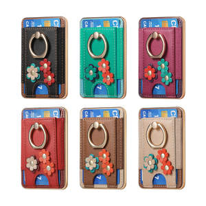 Tarjetero Magnético con Diseño de Flor Tridimensional Electrochapado y Anillo para iPhone, en Cuero PU - Product Image 3