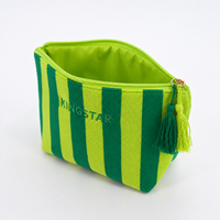 Pochette de maquillage portable personnalisable avec fermeture éclair, motif et broderie sur mesure, vente en gros directe usine