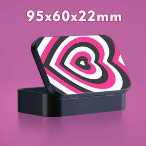 Étui à cigarettes noir en métal à roulettes, 20 pièces, avec logo personnalisé, motifs cœur, dessin animé - Product Image 5