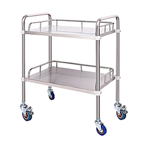 Günstige rostfreie Instrumenten wagen Multifunktion ale Utility Cart Service Lager wagen Labor Medical Trolley Cart 2-lagig - Product Image 4