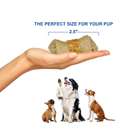 OEM/ODM Grosir Kustom Camilan Gigi Anjing Bebas Rawhide Daging Protein Tinggi Tulang Mini Berbalut Bebek 6CT Bersertifikat ISO22000