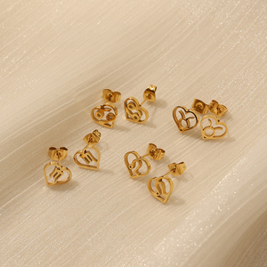 Boucles d'oreilles créoles minimalistes en acier inoxydable plaqué or 18 carats de haute qualité pour femmes, avec logo personnalisé DIY, signes du zodiaque, collection <span class=keywords><strong>MX</strong></span> 2024 - Product Image 2