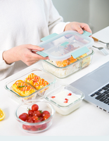 Contenants en verre pour le stockage des aliments avec couvercles, boîtes de préparation des repas en verre, boîtes hermétiques, boîtes à lunch en verre anti-fuite