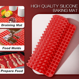 Tapis de cuisson en <span class=keywords><strong>silicone</strong></span> OEM <span class=keywords><strong>Feuille</strong></span> pyramidale saine <span class=keywords><strong>pour</strong></span> réduire la graisse du four Cuisson antiadhésive Griller BBQ, rôtir Pâtisserie Bacon Cooker - Product Image 4