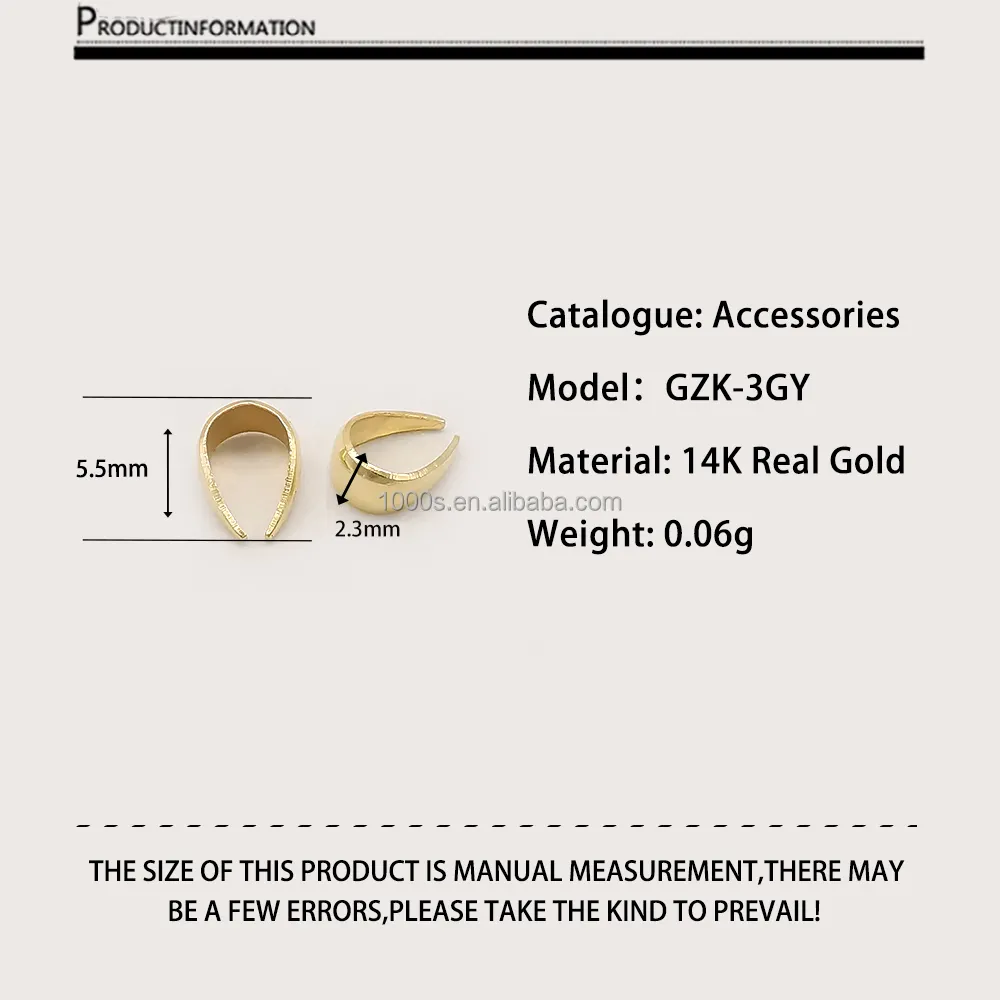 Accessoires de bijoux en or massif 14K Crochet en or Clip Connecteur Fermoir Pendentif Bélières pour la fabrication de colliers